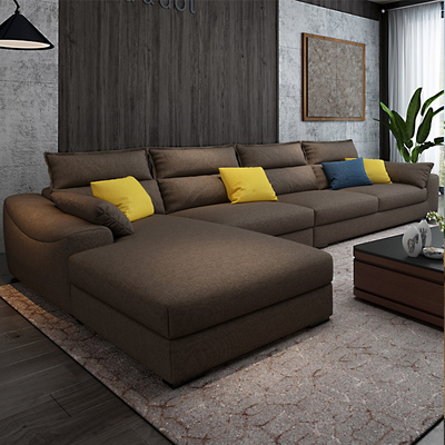 标题优化:北欧小户型组合贵妃布艺沙发现代简约客厅整装家具可拆洗乳胶沙发