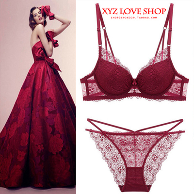 正品维多利亚文胸套装维秘深v性感小胸蕾丝加厚聚拢少女维密内衣-淘宝网