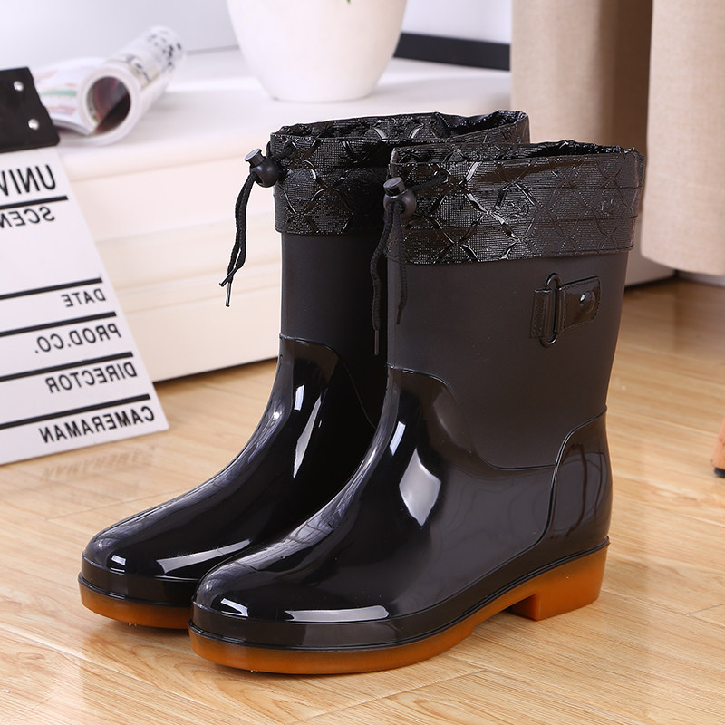 男款中筒雨鞋男士雨靴鼕夏短筒加絨保暖水靴防滑厚底膠鞋水鞋套鞋