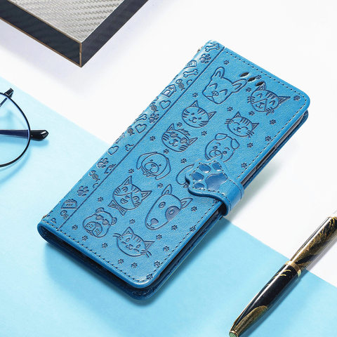 Blue — Girls ZenFone 9 ZS590KS Synthetic Leather Cartoon Wallets Folio Flip Soft Phone Case