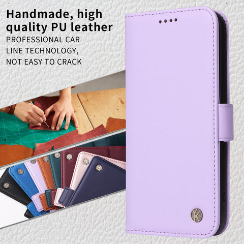 Purple — Wallets Folio Flip Magnetic Synthetic Leather Card Holder Folding Stand A13 5G, A23 5G, A33 5G, A53 5G, A73 5G, S23