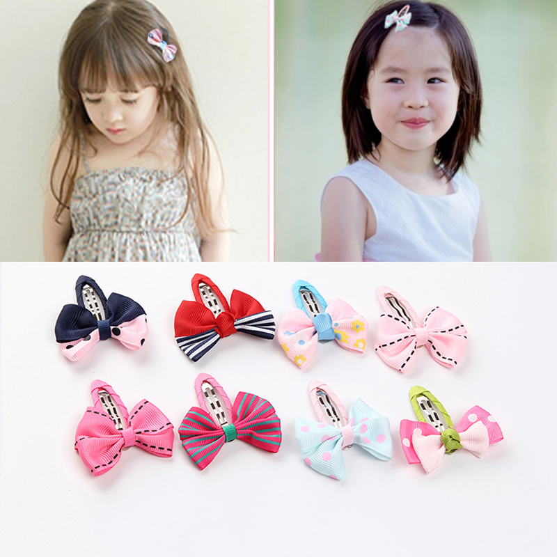 韓國兒童布藝蝴蝶結小孩發夾發飾韓版女童頭飾品夾子發卡寶寶頭花
