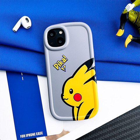 Gray — Pikachu New Pokémon 14, 13, 12 iPhone Case