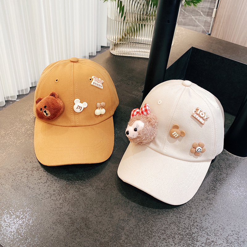 2022 New Korean Trendy Child Peaked Cap Cotton Linebel Baseball Cap Boys and Girls Cartoon Outdoor Sun Hat