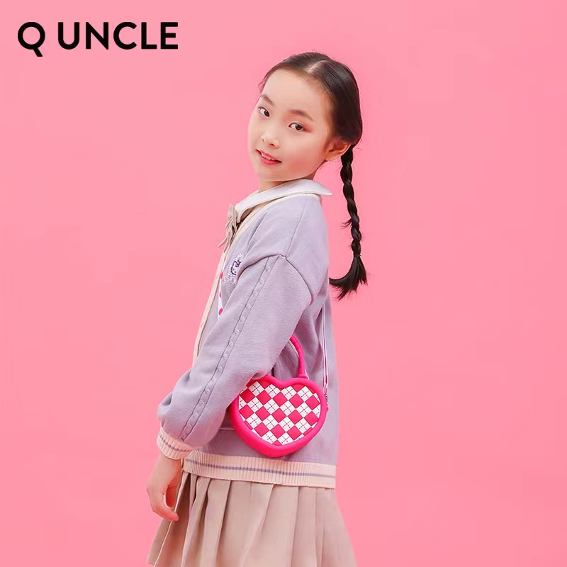 2023 New Rhombus Love Kid's Messenger Bag Princess Bag Silicone Bag Fashion Portable Girl Coin Purse