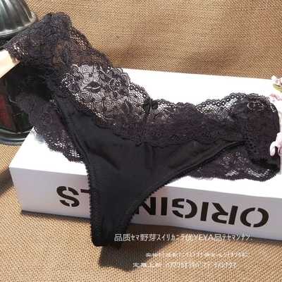 宽边蕾丝腰围 舒适不勒 纯棉质内档 性感女士丁字内裤丁字裤T裤女-淘宝网
