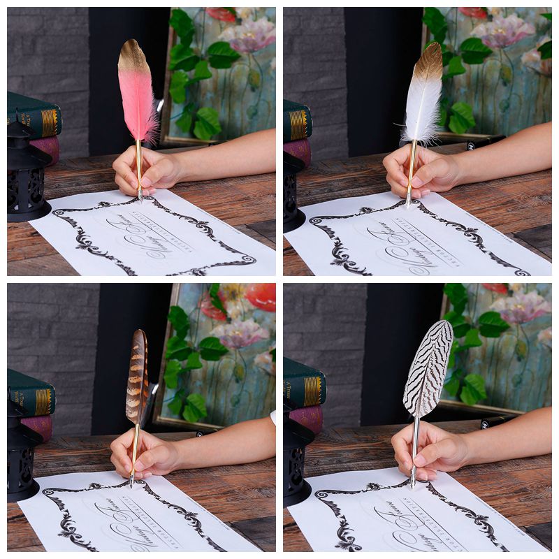 European-Style Simple Retro Feather Pen Dipped in Water Pen Personalized Creative Birthday Gift Valentine's Day Gift