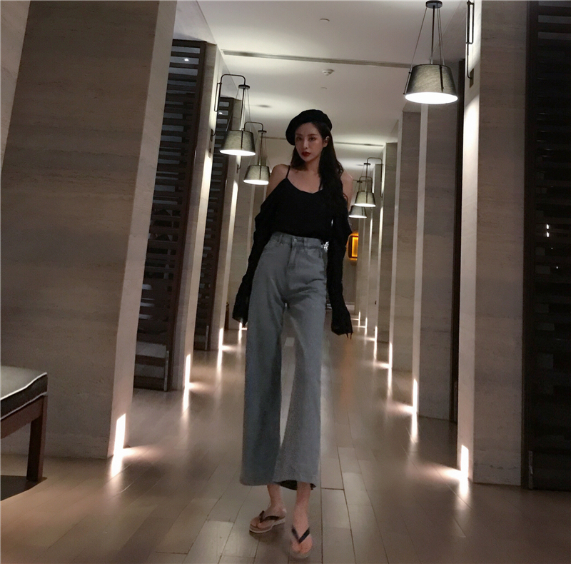 ladies grey straight leg trousers