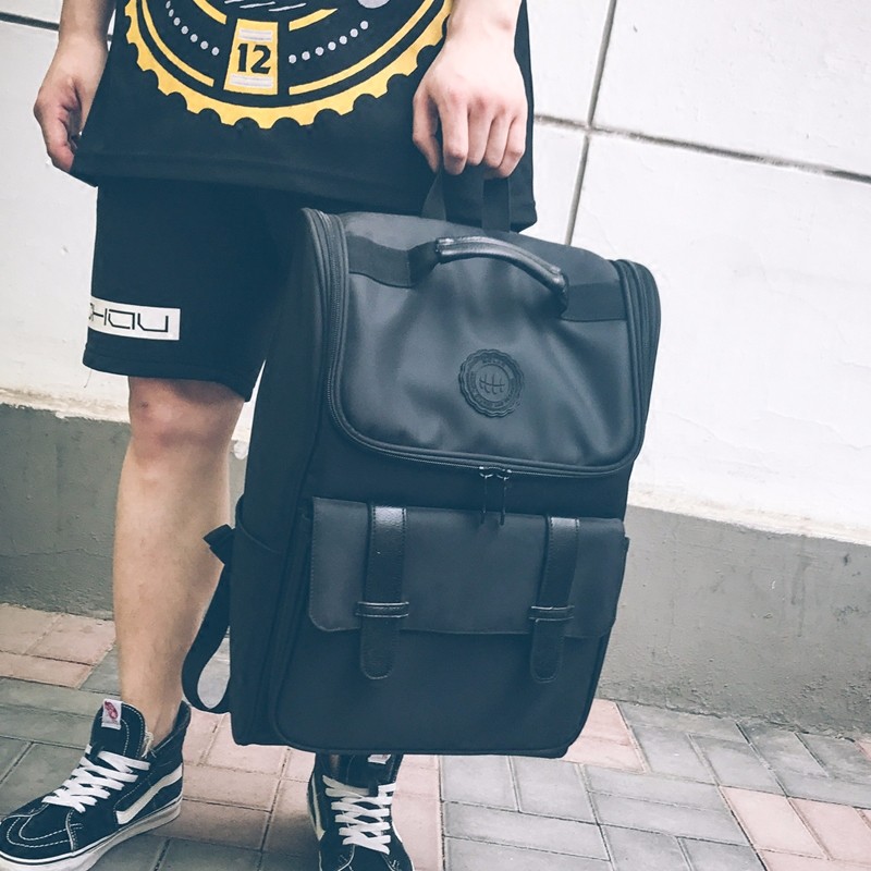 新款防水韓版潮牌男士商務休閑電腦包雙肩背包大學生書包旅行包