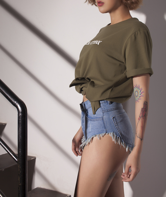 ABouthexx 2016 SUMMER狠货改版设计高开叉高腰洗水牛仔超短裤-淘宝网