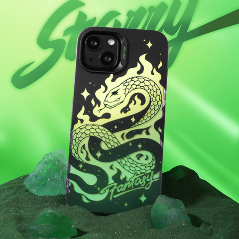 FUN SNAKE Laser Gradient Matte Double Layer 3D Ins 12 15, 14, 13 iPhone Case