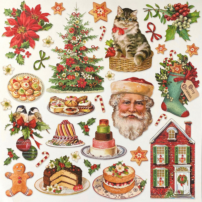 Junkjournal Santa Claus Journal Stickers Decoration Vintage Journal Sticker Material Christmas 1