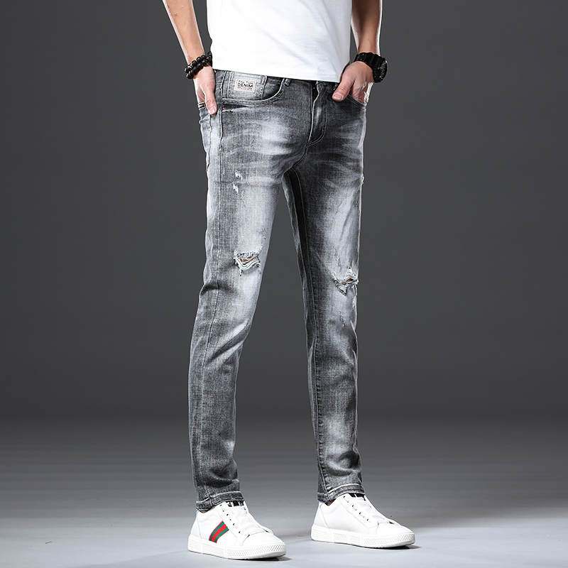 2019 été de nouveau jeans stretch à la taille des pantalons longs à la jeunesse décontractée slim straight marée hommes pantalon section mince 2019 été de nouveau jeans stretch à la taille des pantalons longs à la jeunesse décontractée slim straight marée hommes pantalon section mince