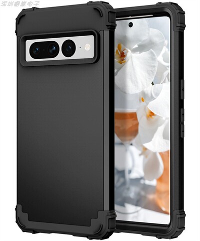 Black — Tough Shockproof Airbag Corner Hybrid Protection 7, 7 Pro Google Pixel Phone Case