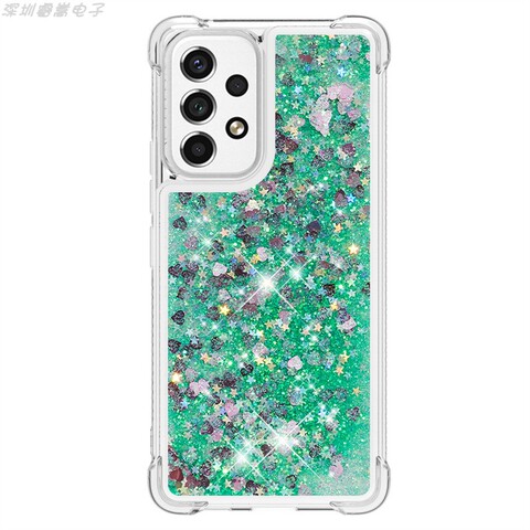 Transparent Clear Quicksand Girls Airbag Corner Protection Glitter Bling A13 5G, A23 5G, A33 5G, A53 5G, A73 5G Samsung Phone