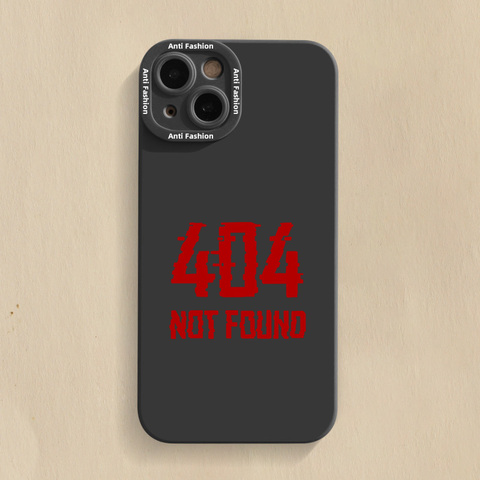 Black — 404 Not Found New Matte Silicone TPU 14, 13, 12 iPhone Case