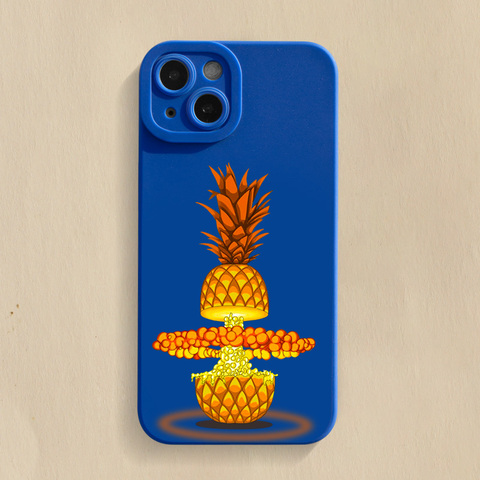 Blue — Atomic Pineapple New Illustration 15, 14, 13, 12 iPhone Case
