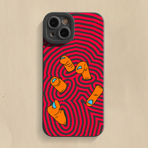 Black — Creative Fingers Trippy 15, 14, 13, 12 iPhone Case