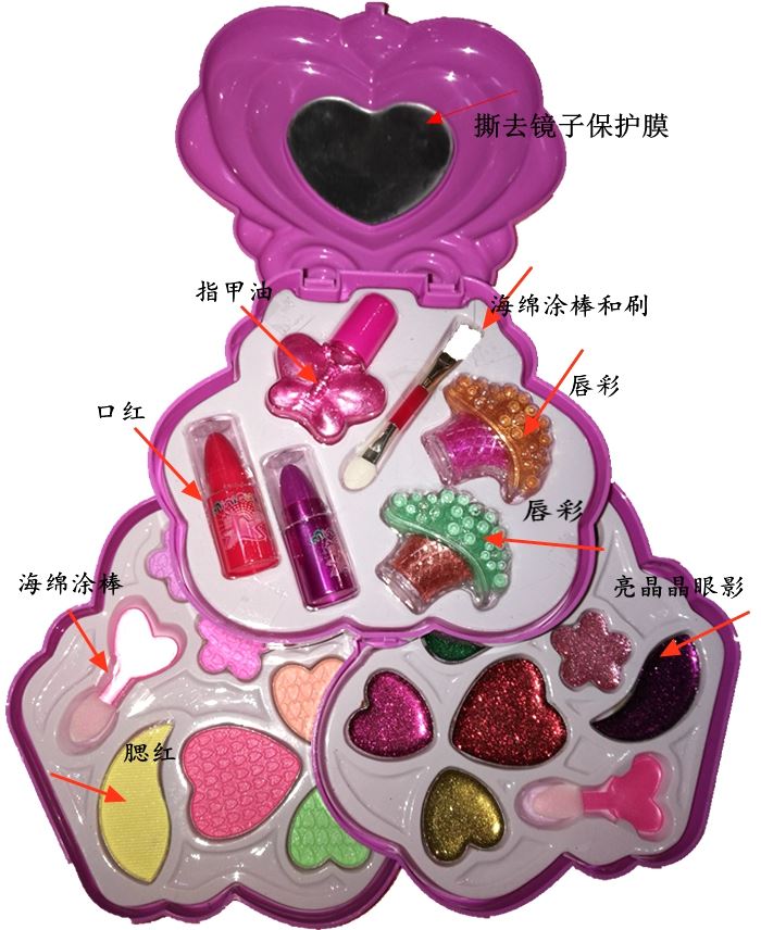 韓國兒童化妝品公主彩妝盒套裝無毒女童口紅小孩女孩玩具套裝三層