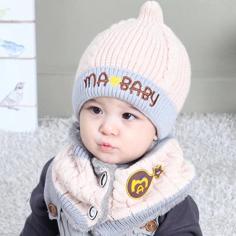 嬰兒帽子秋鼕款幼兒童保暖加絨帽1-2歲鼕季男童女孩寶寶毛線帽潮