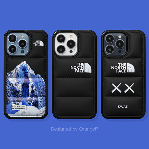 The North Face New Puffy Puffer Down Jacket Snow Mountain Illustration 14, 13, 12 iPhone Case
