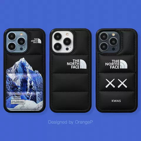 The North Face New Phone Cases Covers Puffy Puffer Down Jacket Trendy Fashionable Snow Mountain Illustration iPhone 14, iPhone 13, iPhone 12