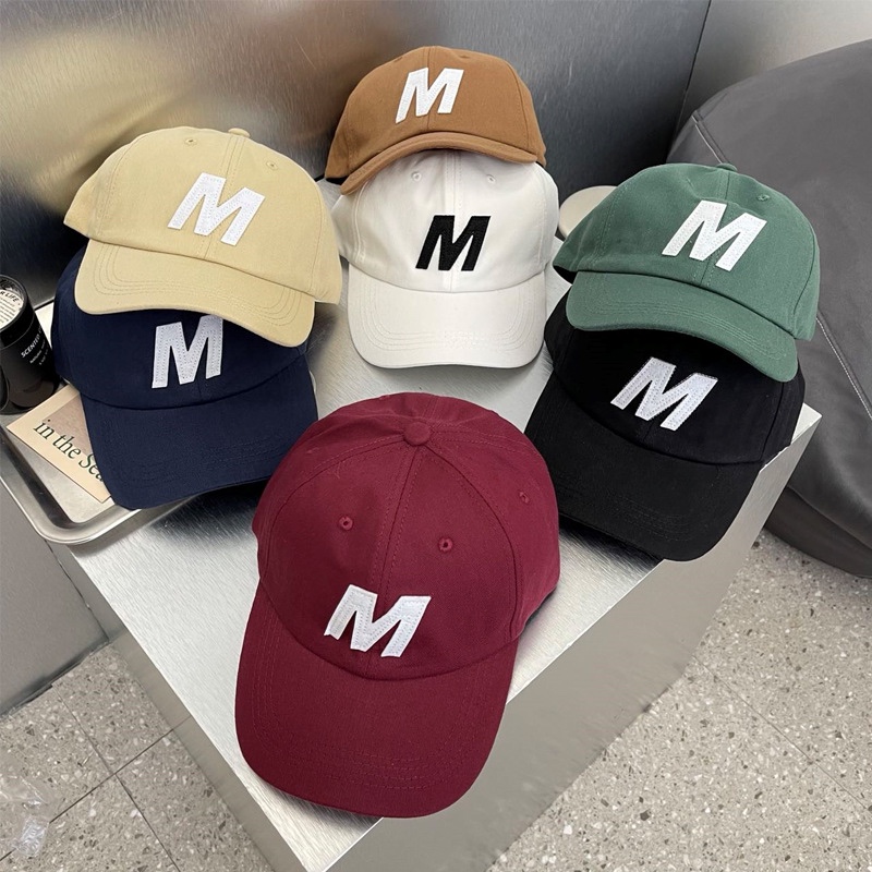 Korean Ins Internet Hot Fashion Brand M Letter Peaked Cap Men and Women Street Fashion All-Match Soft Top Baseball Cap Sunshade