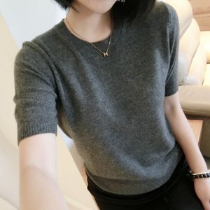 【恒源祥专场】圆领针织套头短袖毛衣女透气贴身毛衣女打底衫