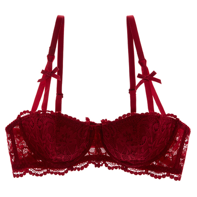 少女美屋春夏性感薄款文胸半杯蕾丝薄棉内衣纯色舒适小胸聚拢胸罩-淘宝网