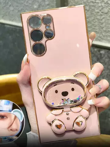 Astronaut Space Bear Girls Phone Cases Covers Kickstand Function Electroplated Silicone TPU Galaxy S23, Galaxy S23 Plus, Galaxy S23 Ultra, Galaxy S22, Galaxy S22 Plus, Galaxy S22 Ultra, Galaxy S21, Galaxy S21 Plus, Galaxy S21 Ultra, Galaxy Note 20, Galaxy Note 20 Ultra, Galaxy A13 5G, Galaxy A23 5G, Galaxy A33 5G, Galaxy A53 5G, Galaxy A73 5G,