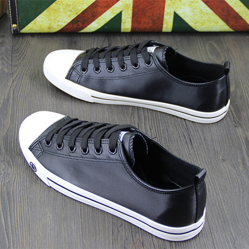 2019 chaussures de toile des hommes low top cuir pu imperméable à l'eau plate étudiant munchkin chaussures noir han édition de la marée femmes chaussures de joker 2019 chaussures de toile des hommes low top cuir pu imperméable à l'eau plate étudiant munchkin chaussures noir han édition de la marée femmes chaussures de joker