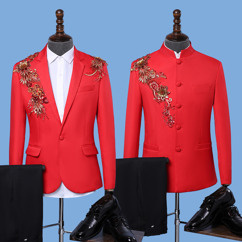 rouge indiquent les costumes de mariage étape chœur des hommes de la robe de l'hôte vêtements chanteur costumes hommes rouge indiquent les costumes de mariage étape chœur des hommes de la robe de l'hôte vêtements chanteur costumes hommes