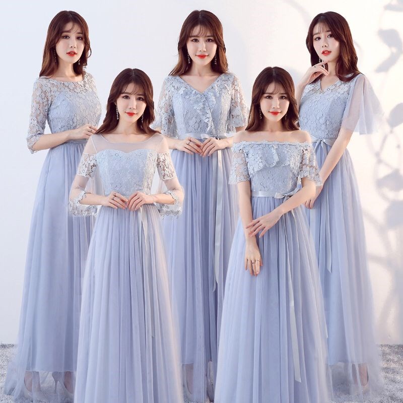 robes de demoiselle d'honneur 2018 nouvelle version coréenne de copines et sœurs robe de robe de graduation montrent gris parti robe de soirée longue section robes de demoiselle d'honneur 2018 nouvelle version coréenne de copines et sœurs robe de robe de graduation montrent gris parti robe de soirée longue section