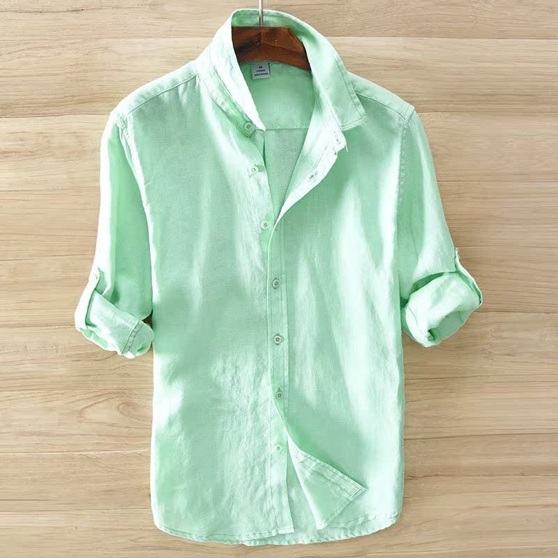 du coton des hommes chemise à manches longues version coréenne de casual chemise 2019 nouveau printemps chinois hommes de style de la veste en lin de la marée du coton des hommes chemise à manches longues version coréenne de casual chemise 2019 nouveau printemps chinois hommes de style de la veste en lin de la marée