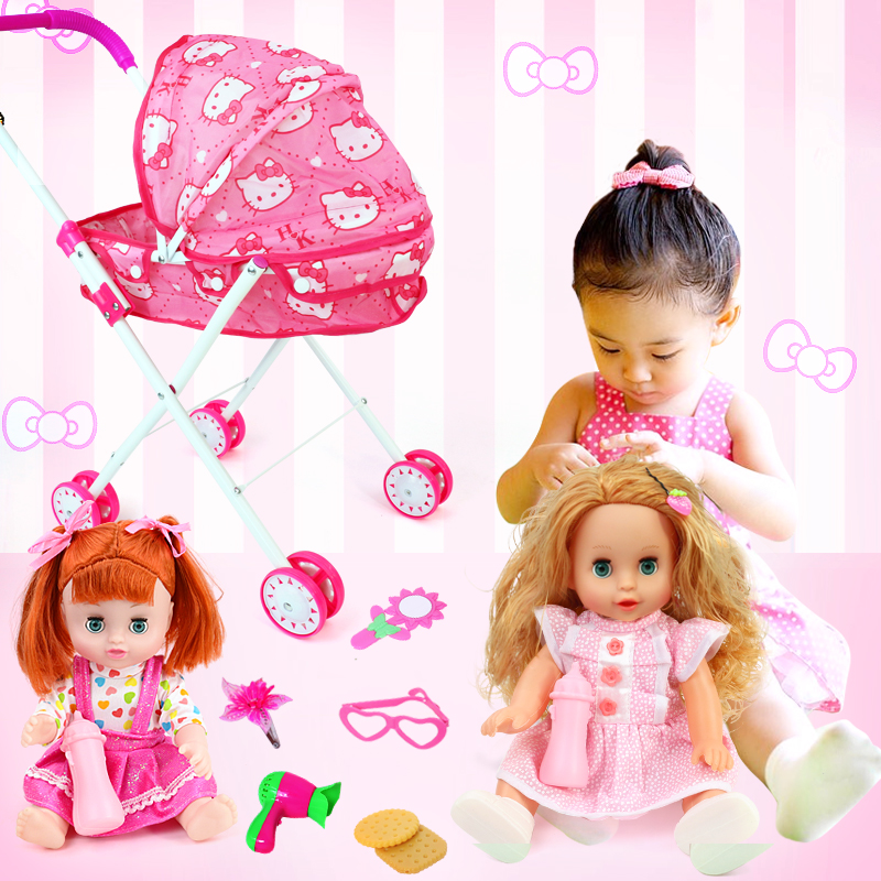 兒童玩具推車 女童女孩過家家玩具 帶娃娃手推車玩具 寶寶小推車