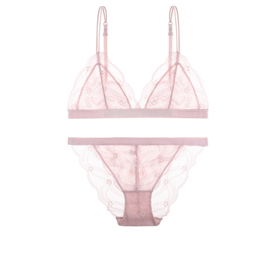 内衣狂世家bralette无钢圈薄款女蕾丝三角杯文胸超薄透视内衣套装-淘宝网