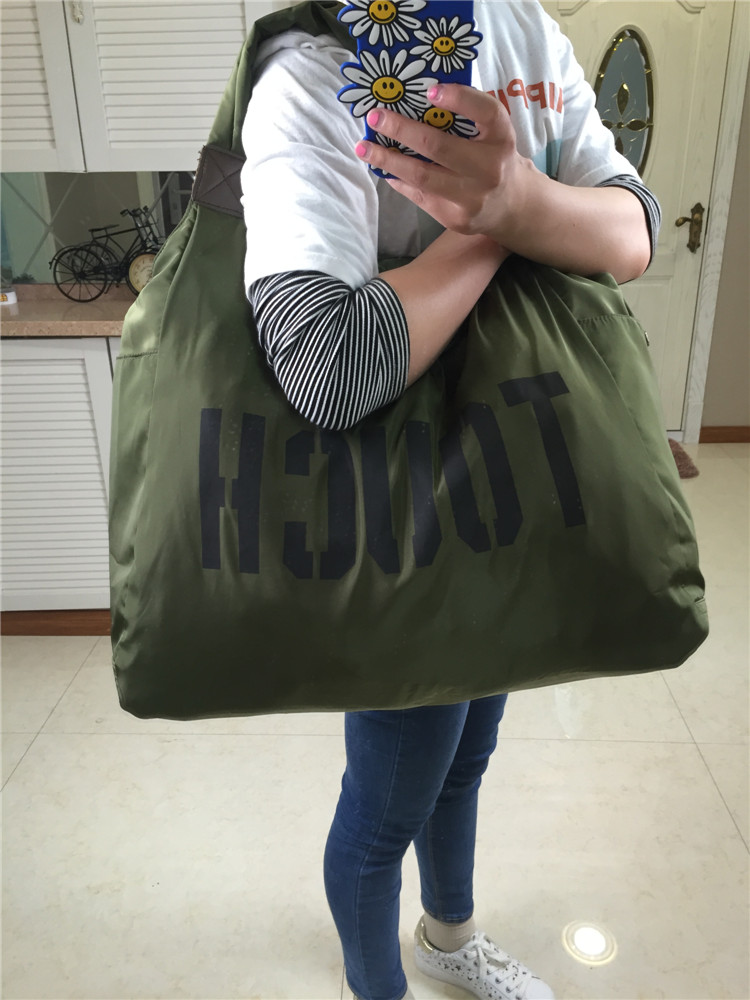 letters korean version of the single shoulder nylon leisure bag large - capacity cloth handbags shopping bags square dance travel bags