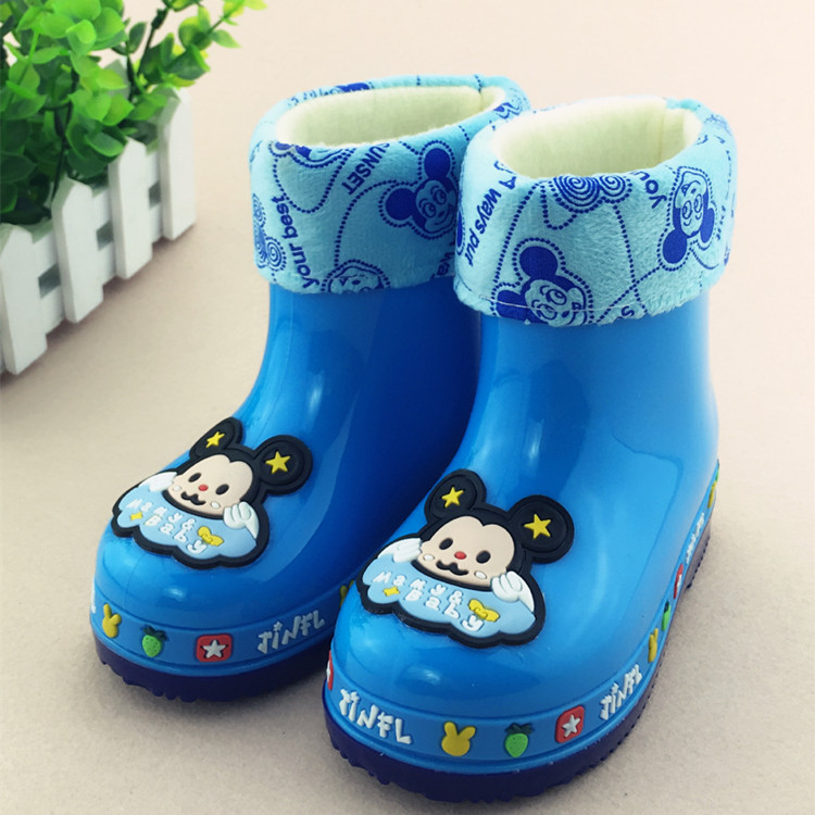 嬰兒雨鞋1-2-3歲寶寶雨靴男童幼兒小童小孩加絨保暖防滑兒童水鞋