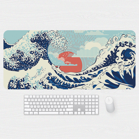 Chinese Great Wave Illustration Desktop Mousepad Waterproof Non Slip Phone Case