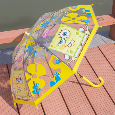 兒童男女童卡通自動雨傘可愛卡通直柄透明傘男女孩傘