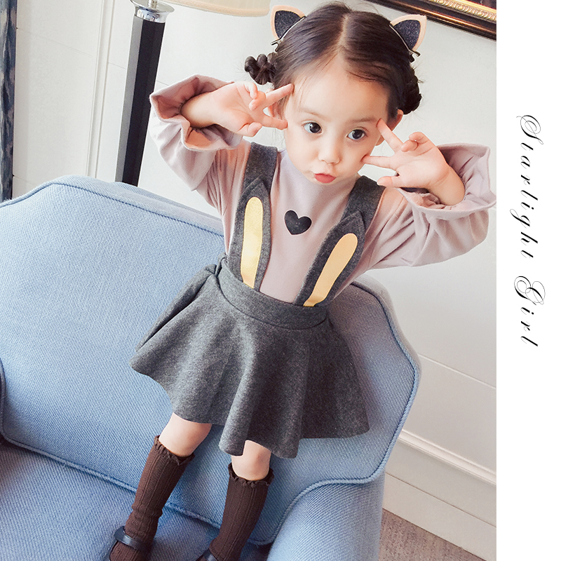 女童嬰兒童裝2017新款韓版女寶寶背帶裙小童公主連衣裙子1-2-3歲4