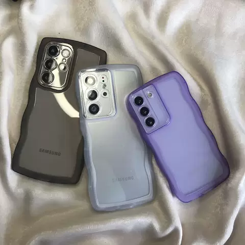 Scallop Easy Grip Phone Cases Covers Transparent Clear Silicone TPU Galaxy S23, Galaxy S23 Plus, Galaxy S23 Ultra, Galaxy S22, Galaxy S22 Plus, Galaxy S22 Ultra, Galaxy S21, Galaxy S21 Plus, Galaxy S21 Ultra,