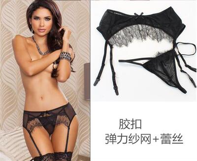 芳儿家欧美性感网纱蕾丝吊袜带舒适镂空百搭内衣吊带袜T裤薄套装-淘宝网
