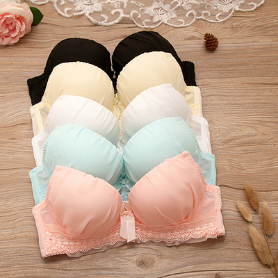 新款小清新薄款可爱文胸 日系女式软钢圈蕾丝少女胸罩白色内衣-淘宝网