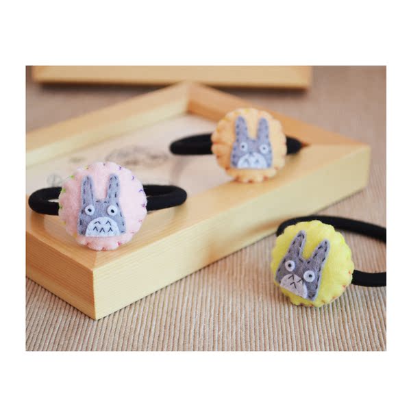 hello carrot原创手作 不织布龙猫发圈 森系可爱发圈