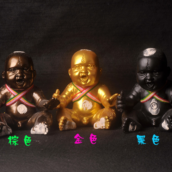 泰国佛牌真品/金抱抱/三色/阿赞力矿供奉型古曼童子招财/转运包邮