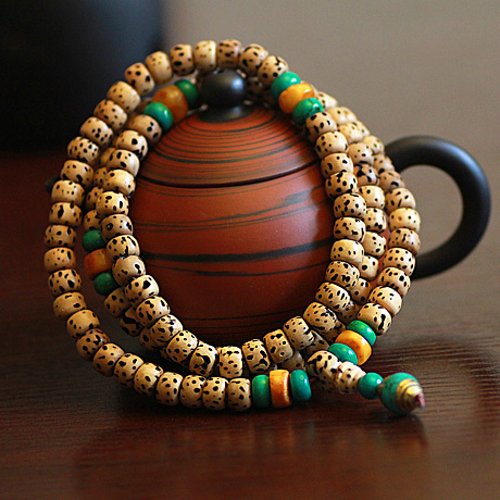 天然千眼菩提手串108颗菩提子佛珠手链男女项链首饰品天然老蜜蜡