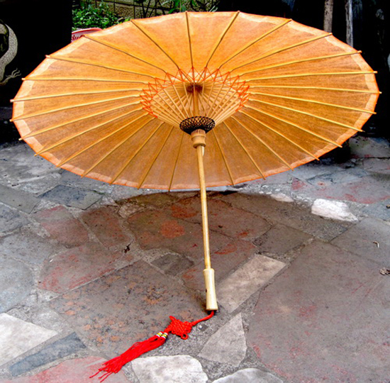 泸州油纸伞 防雨 防晒 舞蹈 油纸伞古典传统 装饰 礼品 橘黄色
