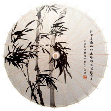 江南油纸伞|水墨竹子|文化礼品|装修灯伞|传统复古|防雨古典雨伞