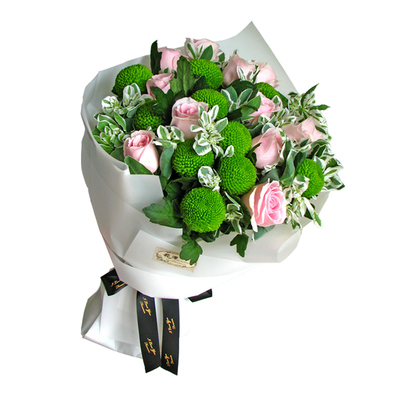 乒乓菊粉玫瑰花束礼物礼品生日花女生浪漫鲜花成都同城速递包邮